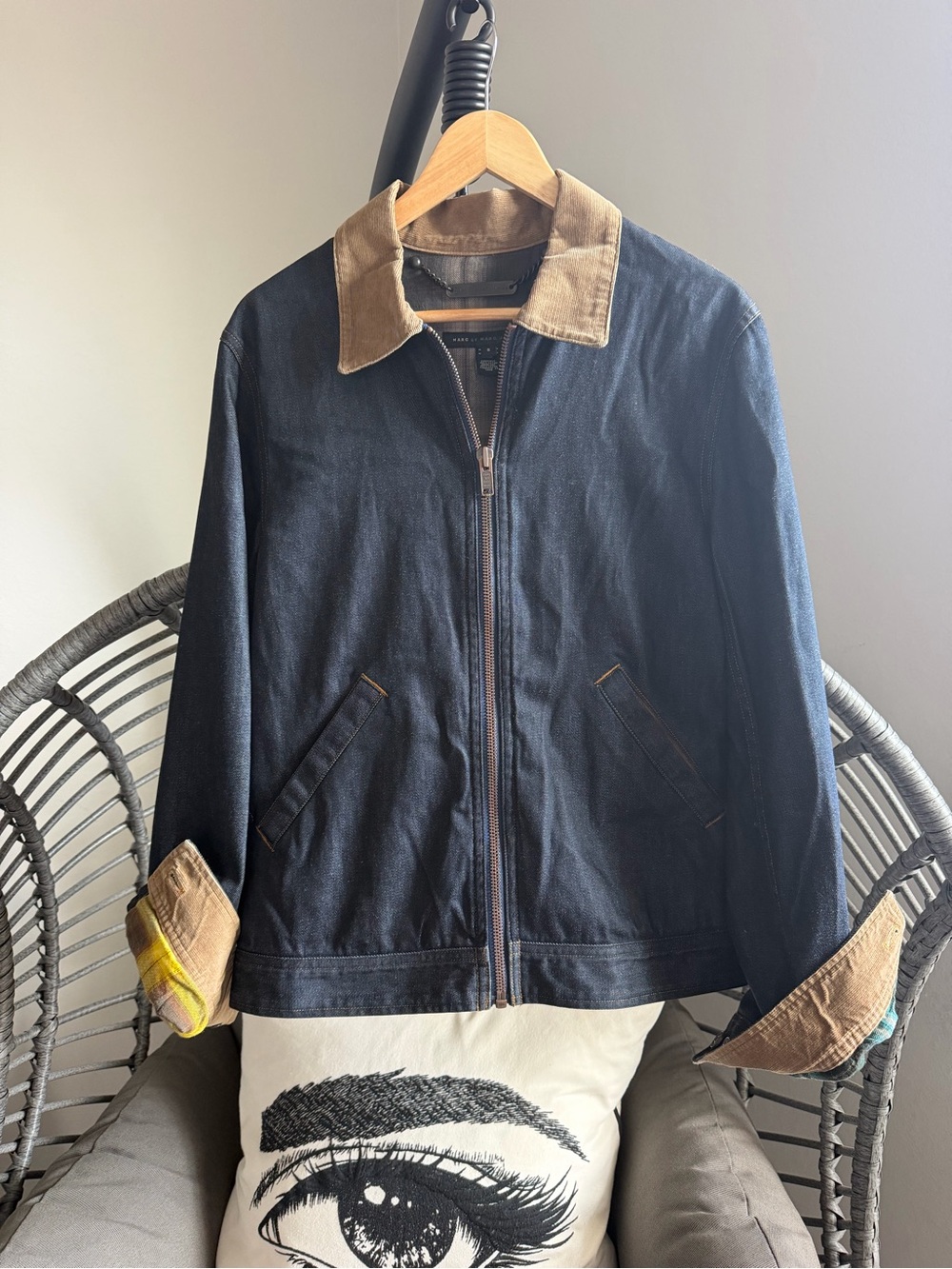 Marc by Marc Jacobs Navy Jacket with Tan Corduroy Collar